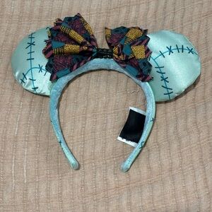 Disney Nightmare Before Christmas Sally Stitched Mouse Ears Headband with Bow